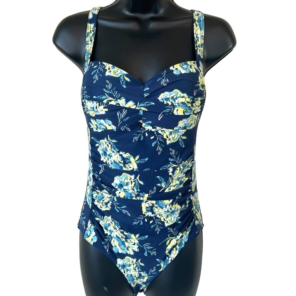 Nip Tuck Paintbox Fleurs Joanne Twist Front Tummy Control One Piece Swimsuit